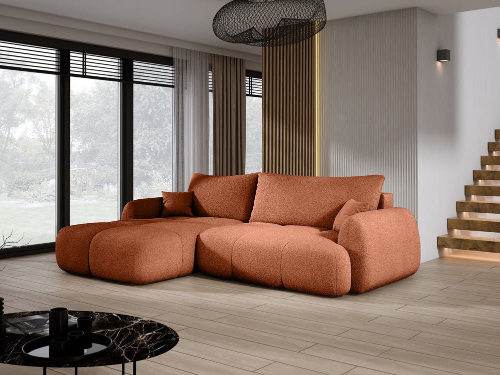 Canapé d'angle Designer L Coco en Bouclé