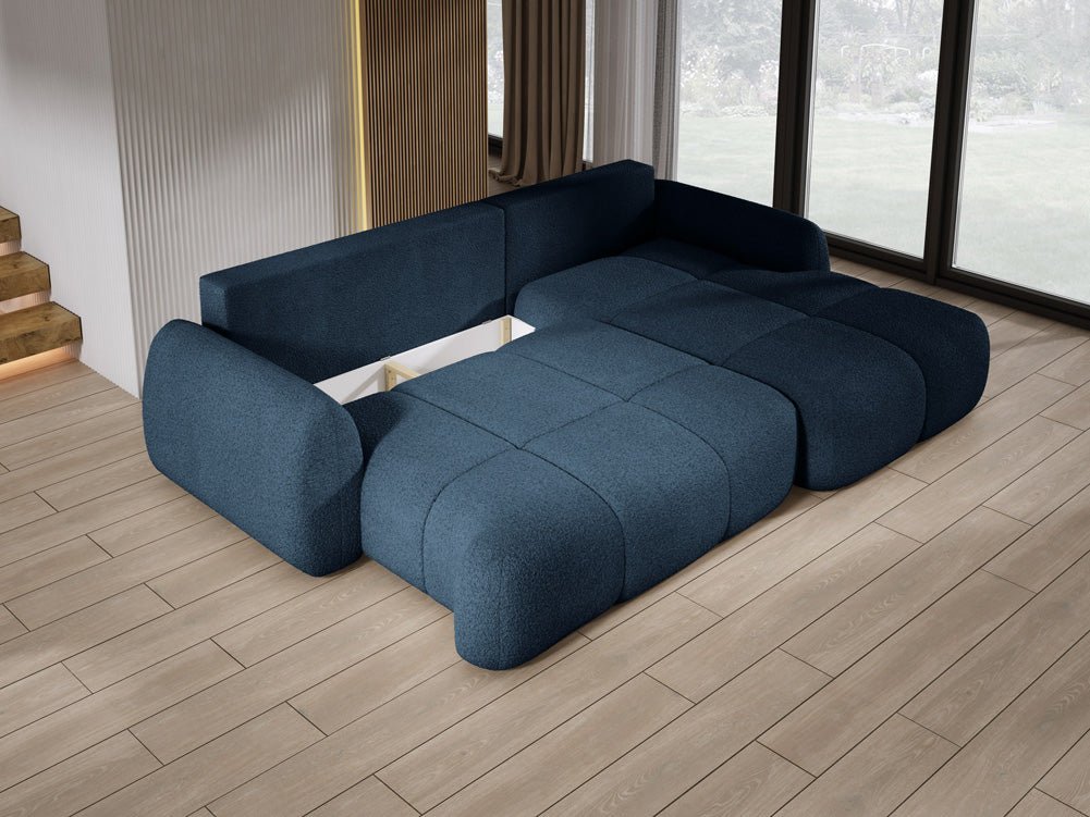 Canapé d'angle Designer L Coco en Bouclé