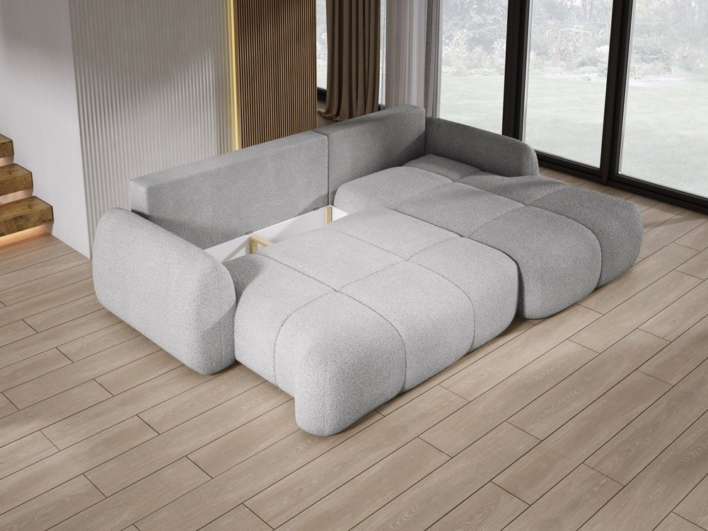 Canapé d'angle Designer L Coco en Bouclé