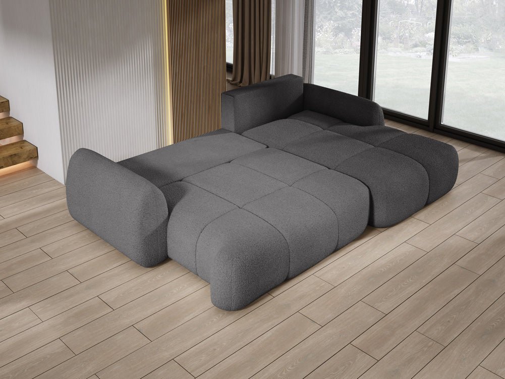 Canapé d'angle Designer L Coco en Bouclé