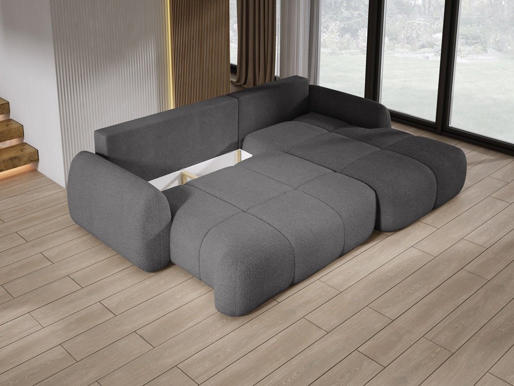 Canapé d'angle Designer L Coco en Bouclé