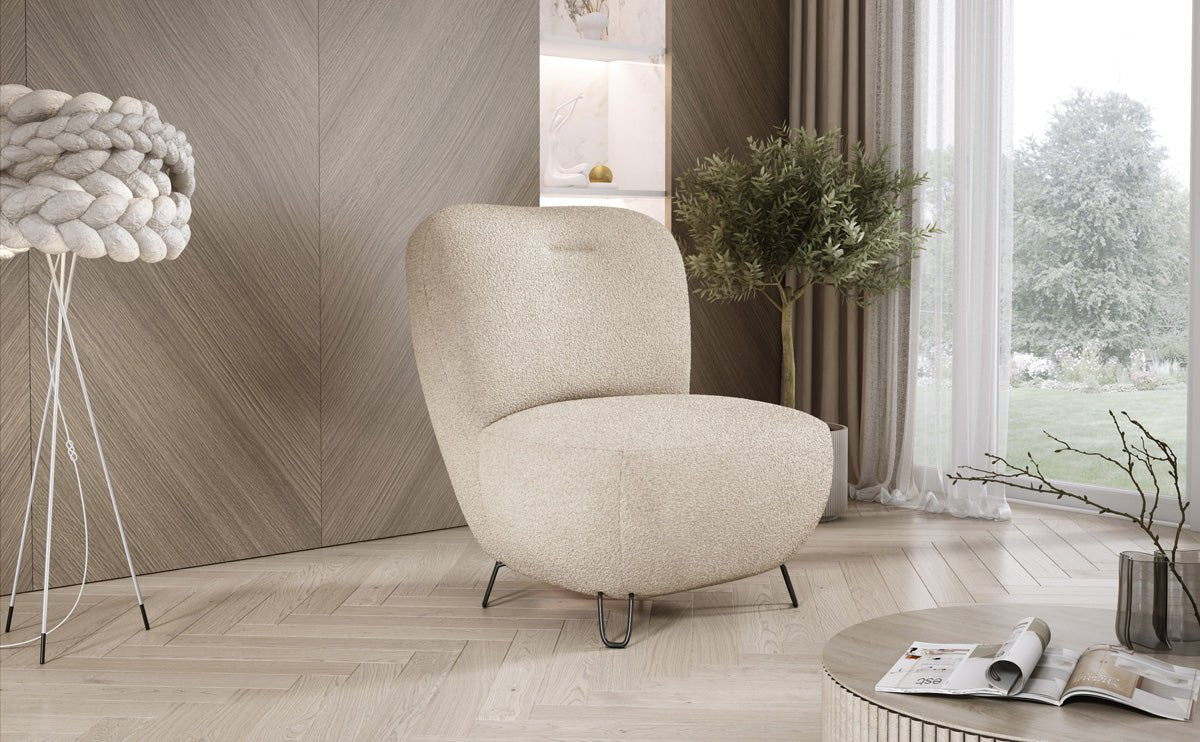 Fauteuil design Tokyo en Bouclé