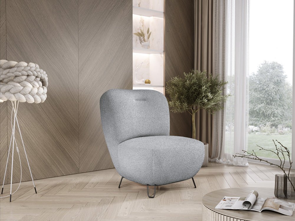 Fauteuil design Tokyo en Bouclé