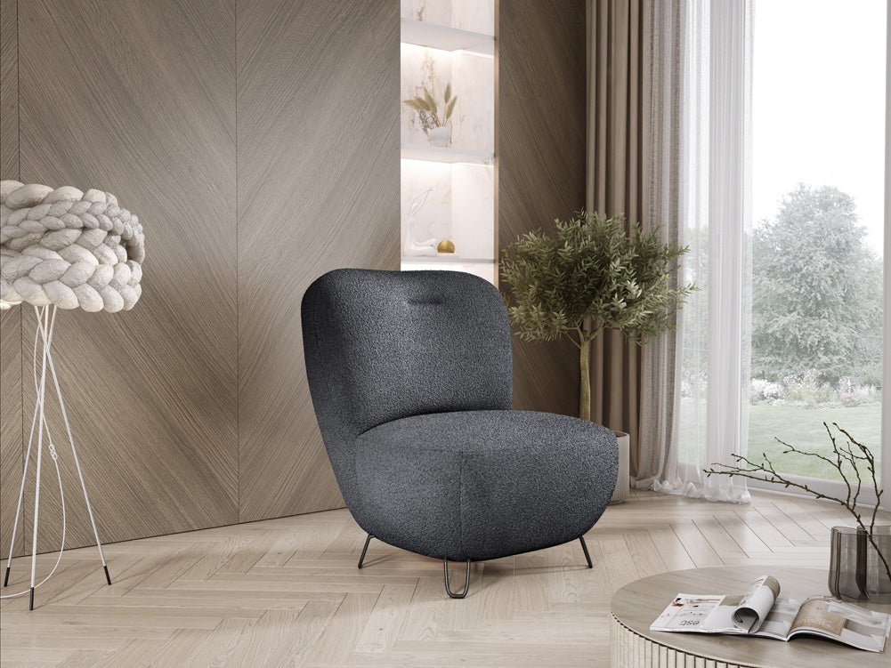 Fauteuil design Tokyo en Bouclé