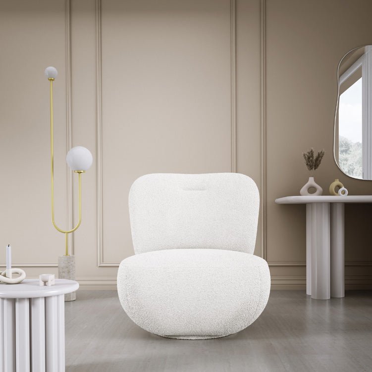 Fauteuil design Kyoto 360° fonction pivotante en Bouclé