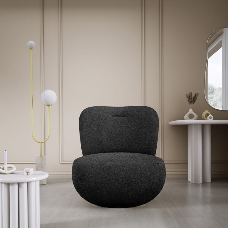 Fauteuil design Kyoto 360° fonction pivotante en Bouclé