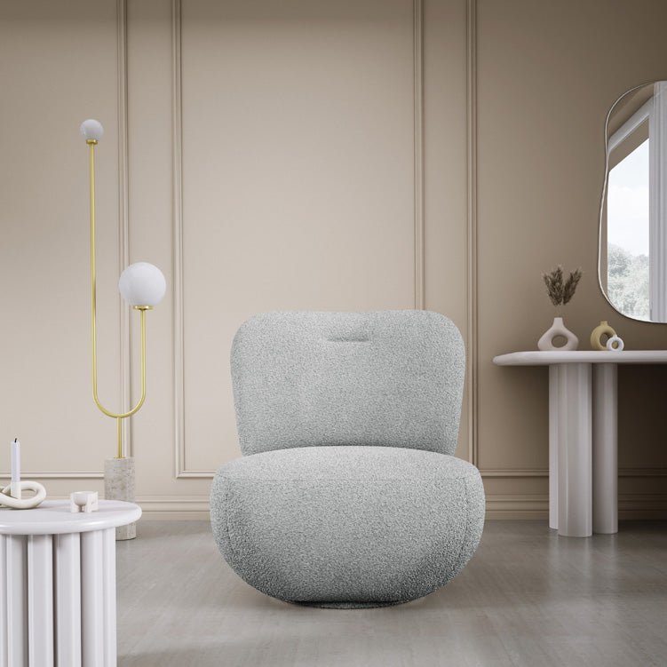 Fauteuil design Kyoto 360° fonction pivotante en Bouclé