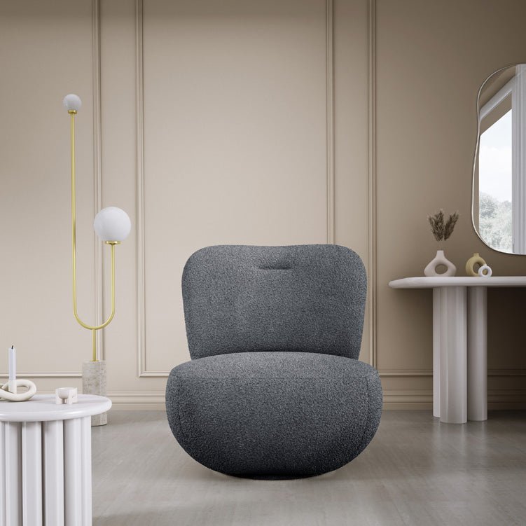 Fauteuil design Kyoto 360° fonction pivotante en Bouclé