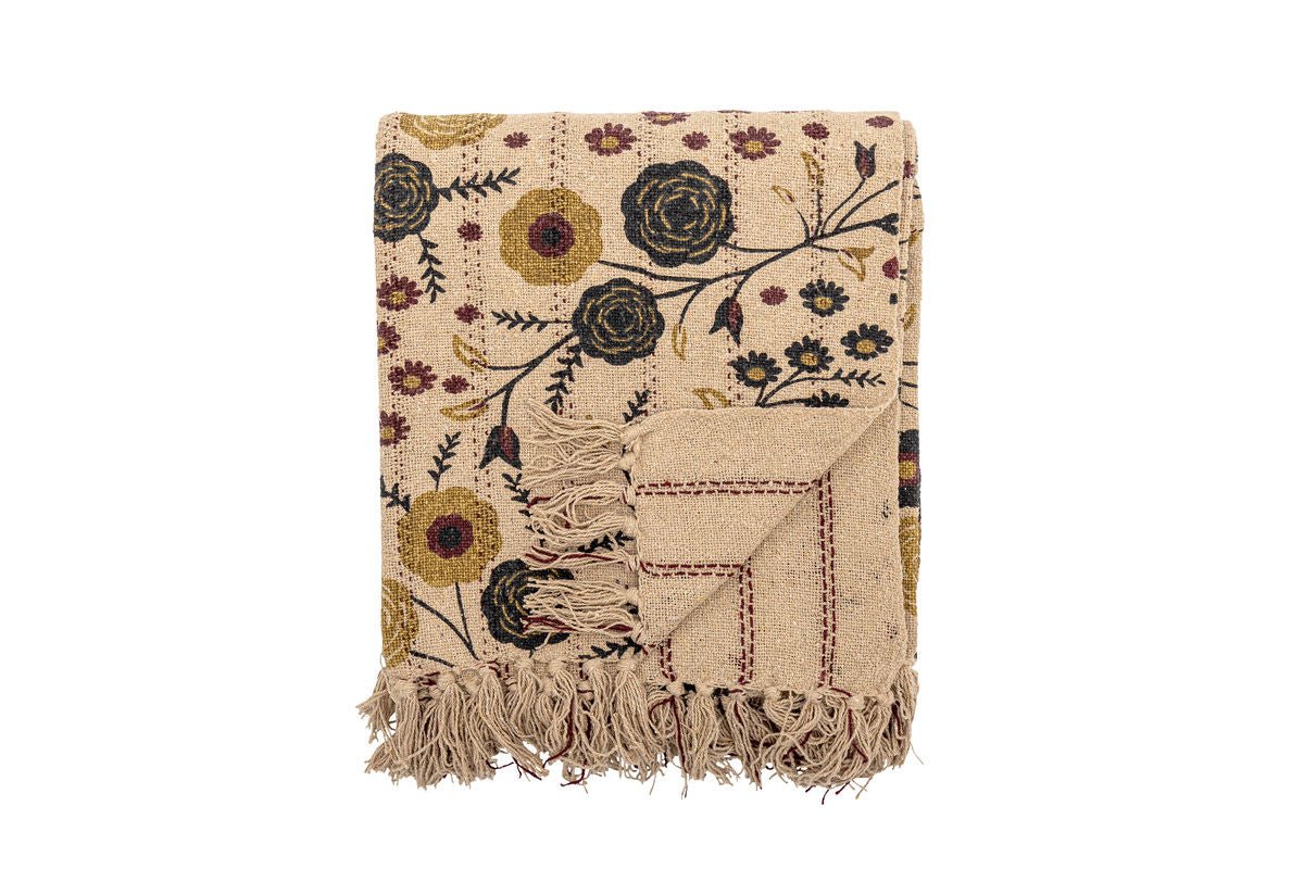 Plaid Fiora – coton recyclé avec motif floral