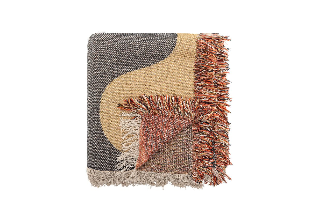 Plaid Nava – motif à rayures en coton recyclé