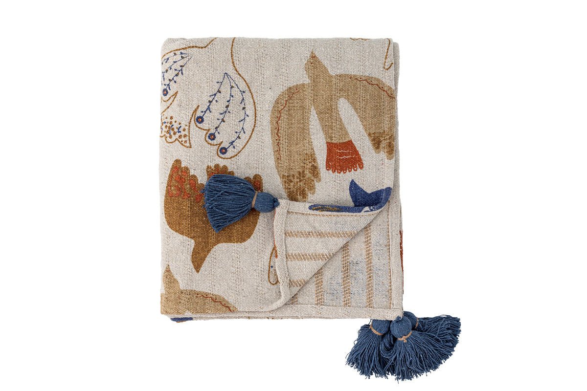 Plaid Solana – coton recyclé avec motif graphique