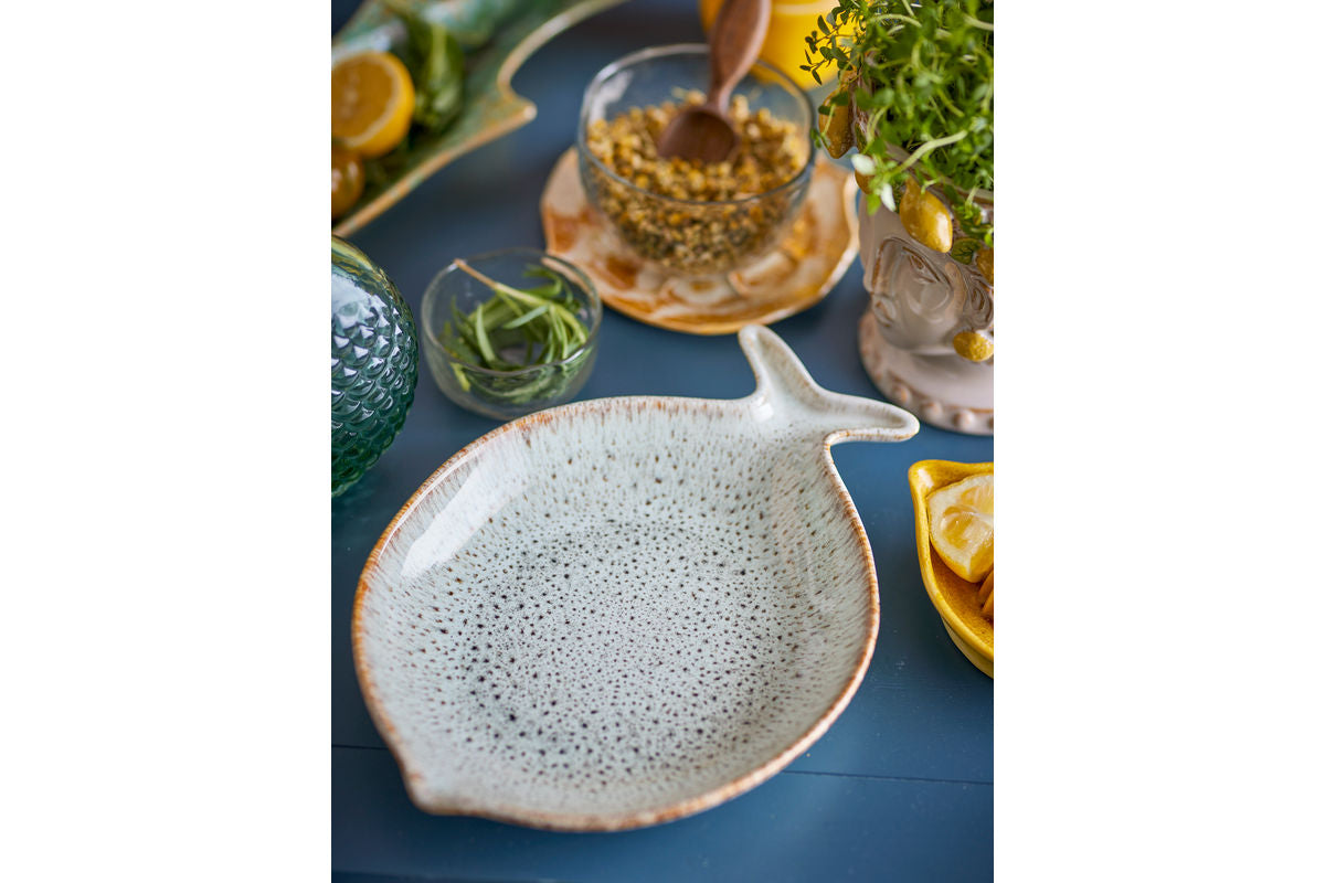 Plateau de service Marina – Grès en forme de poisson