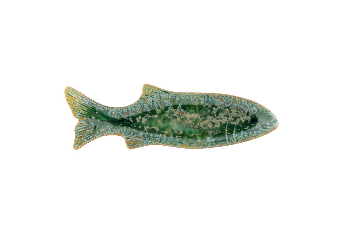 Servierplatte Eirun  - aus Steingut gefertigt - Fischform