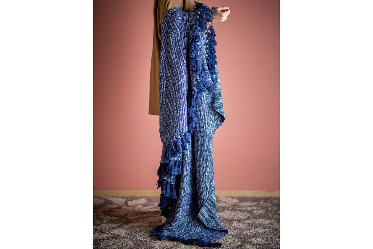 Plaid Ayar – motif chevrons en coton recyclé