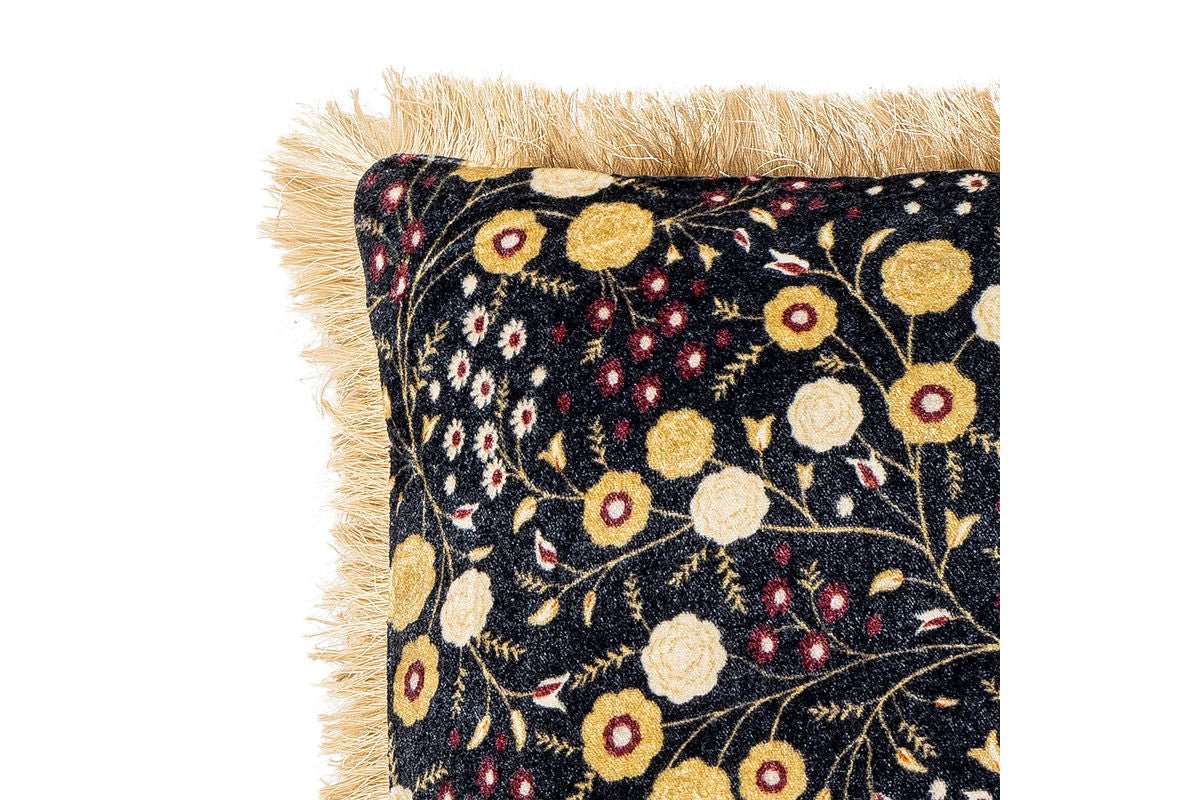 Coussin décoratif Cara - en viscose de couleur Bleu