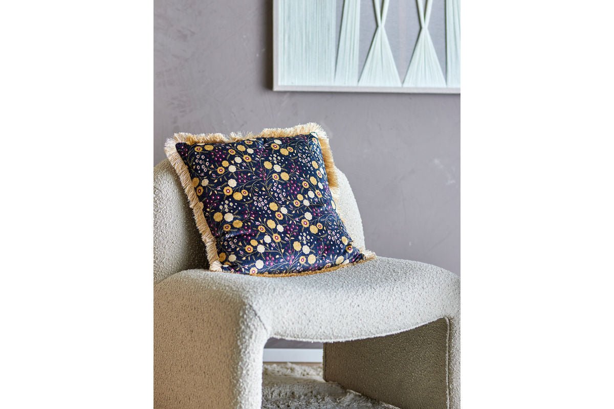Coussin décoratif Cara - en viscose de couleur Bleu