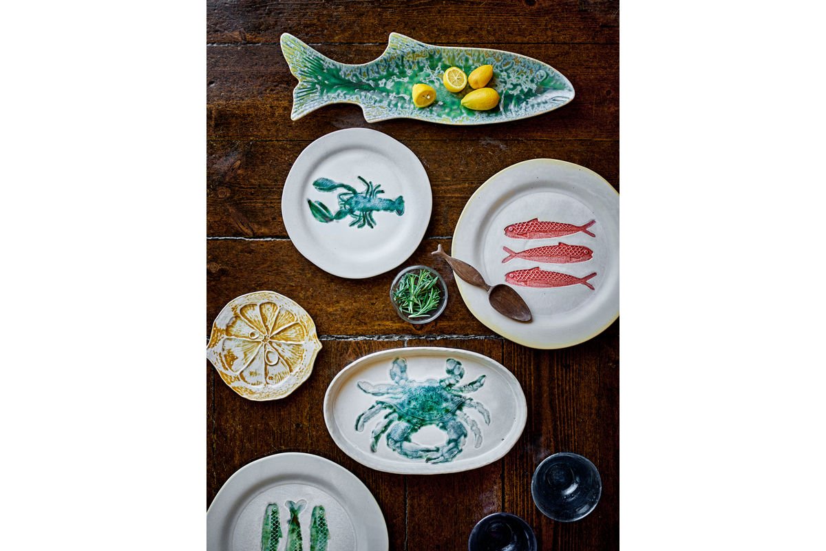 Teller Havik - en faïence - motif poisson lot de 4