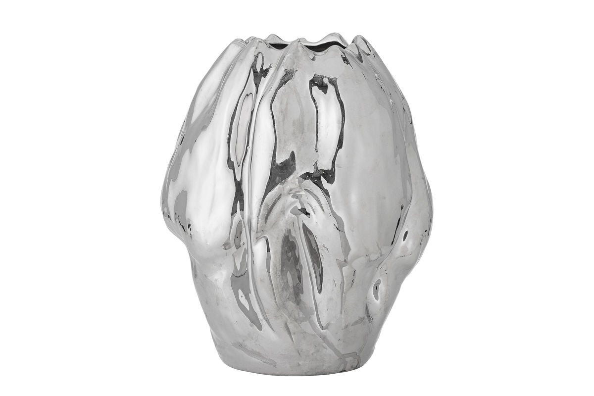 Vase „Argon“ – Silbernes Steingut