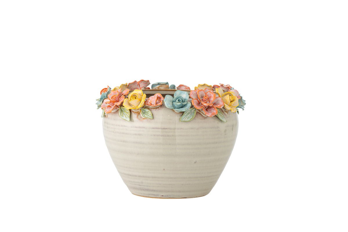 Pot de fleurs « Florena » – Faïence colorée
