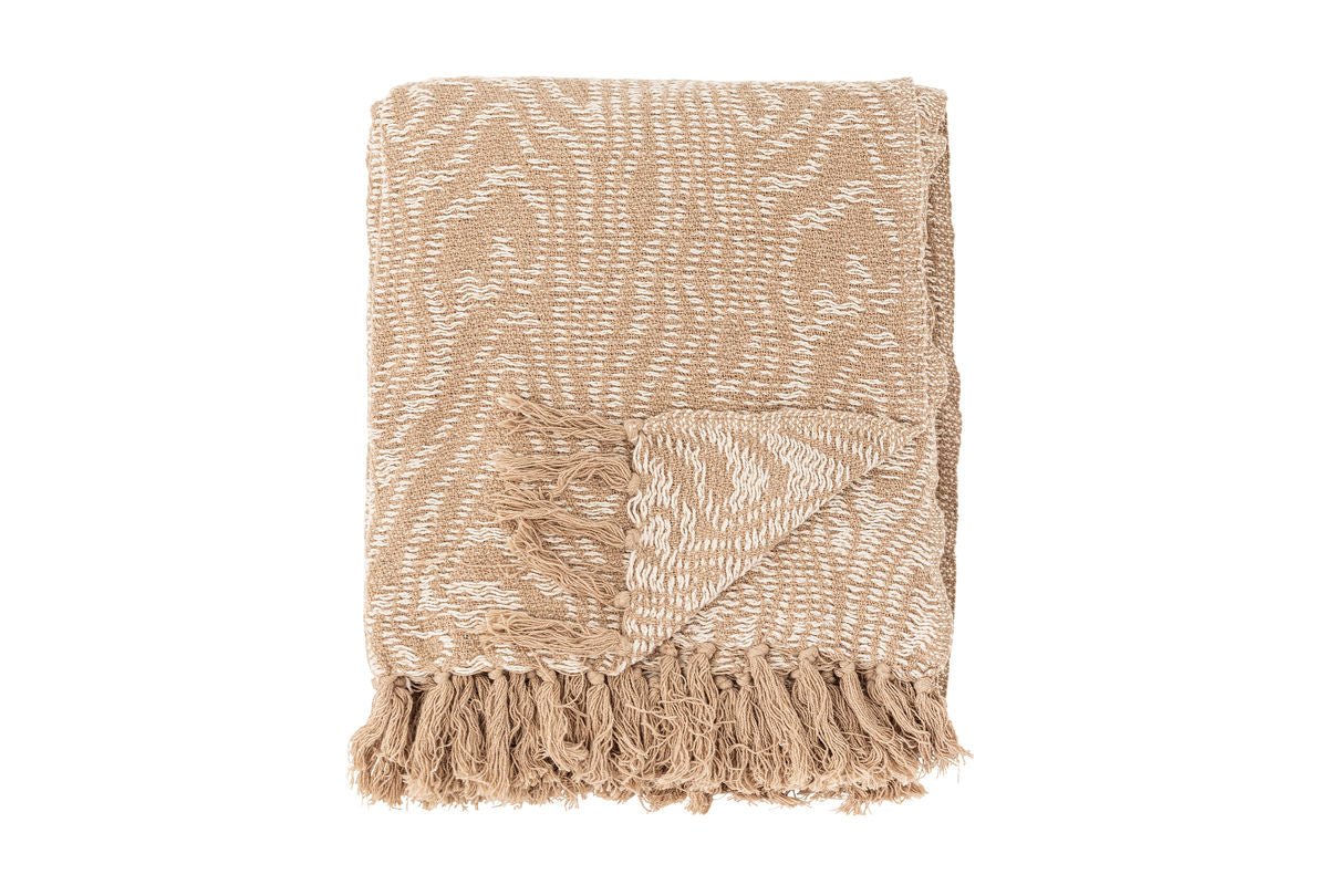 Plaid Sanda – Motif organique en marron