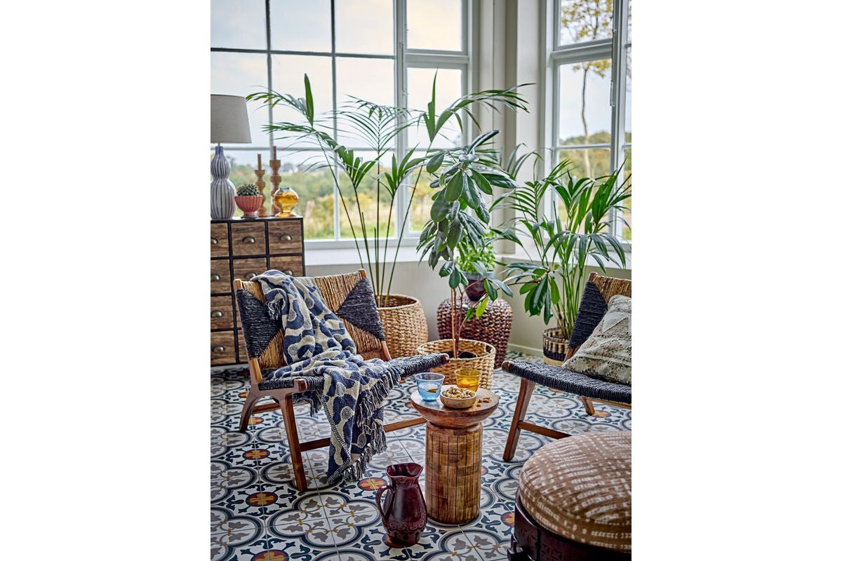 Plaid Valea - Bleu, en coton recyclé