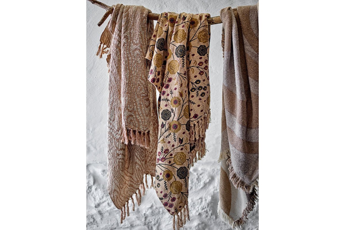 Plaid Maris – coton recyclé avec motif ondulé