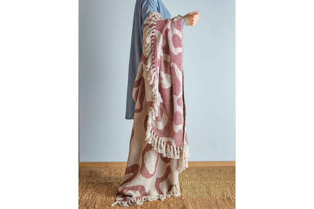 Plaid Maris – coton recyclé avec motif ondulé