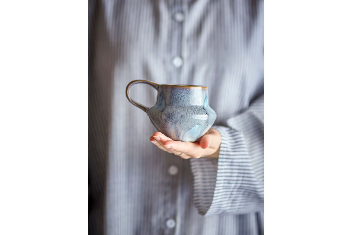 Becher-Set „Elvion“ – Blaues Steingut (4-teilig)