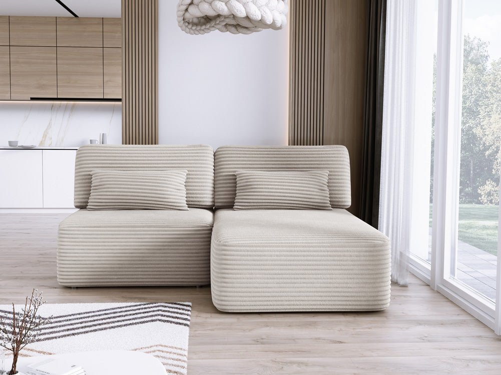 Canapé design Tilia Côtelé avec fonction couchage et rangement