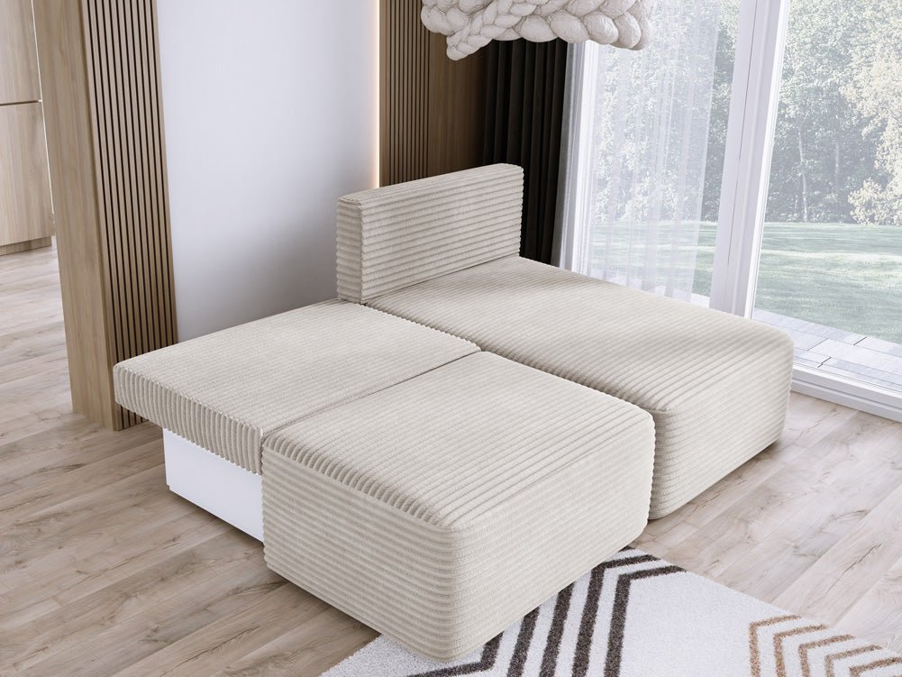 Canapé design Tilia Côtelé avec fonction couchage et rangement