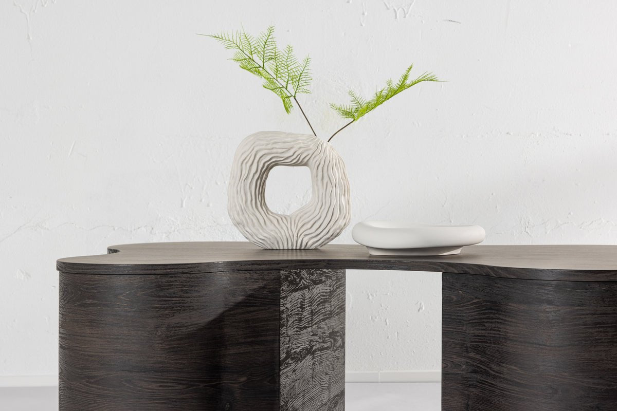 Table basse Makron - en aspect bois foncé