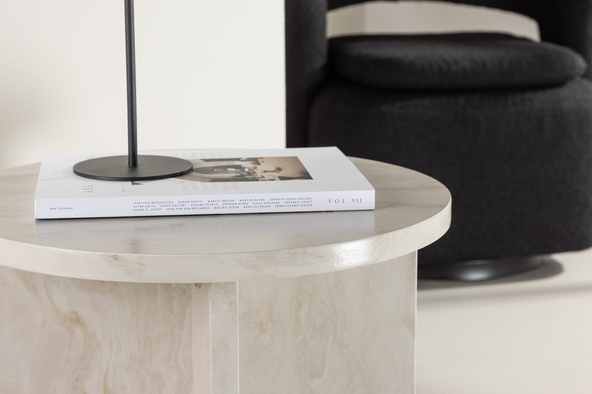 Table d'appoint Baki – en deux tailles avec effet marbre