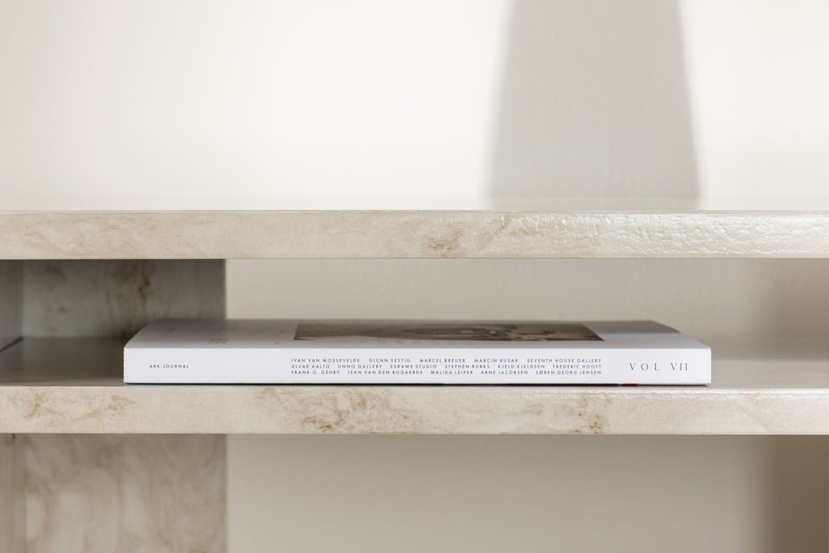 Table d'appoint Linda – en Beige avec effet marbre