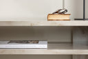 Meuble TV bas design Larenzo - Beige en aspect marbre