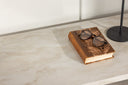 Meuble TV bas design Larenzo - Beige en aspect marbre
