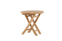 Table basse Hans - Ø50 avec bois de teck aspect naturel