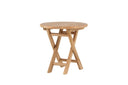 Table basse Hans - Ø50 avec bois de teck aspect naturel