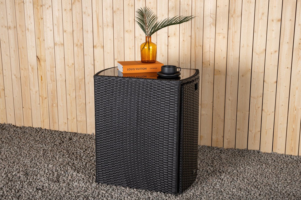 Ensemble balcon Bob - en rotin noir ou gris au choix