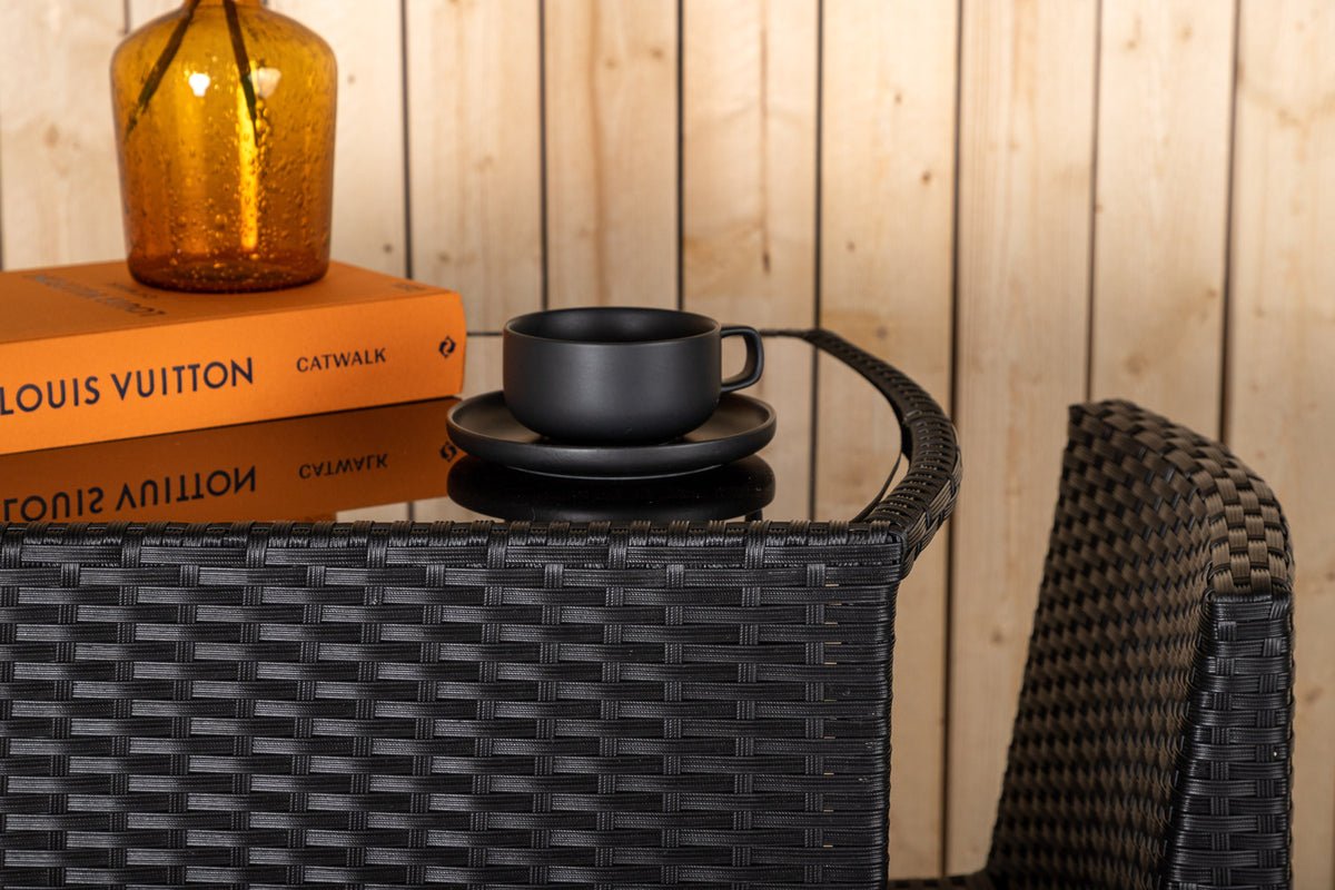 Ensemble balcon Bob - en rotin noir ou gris au choix