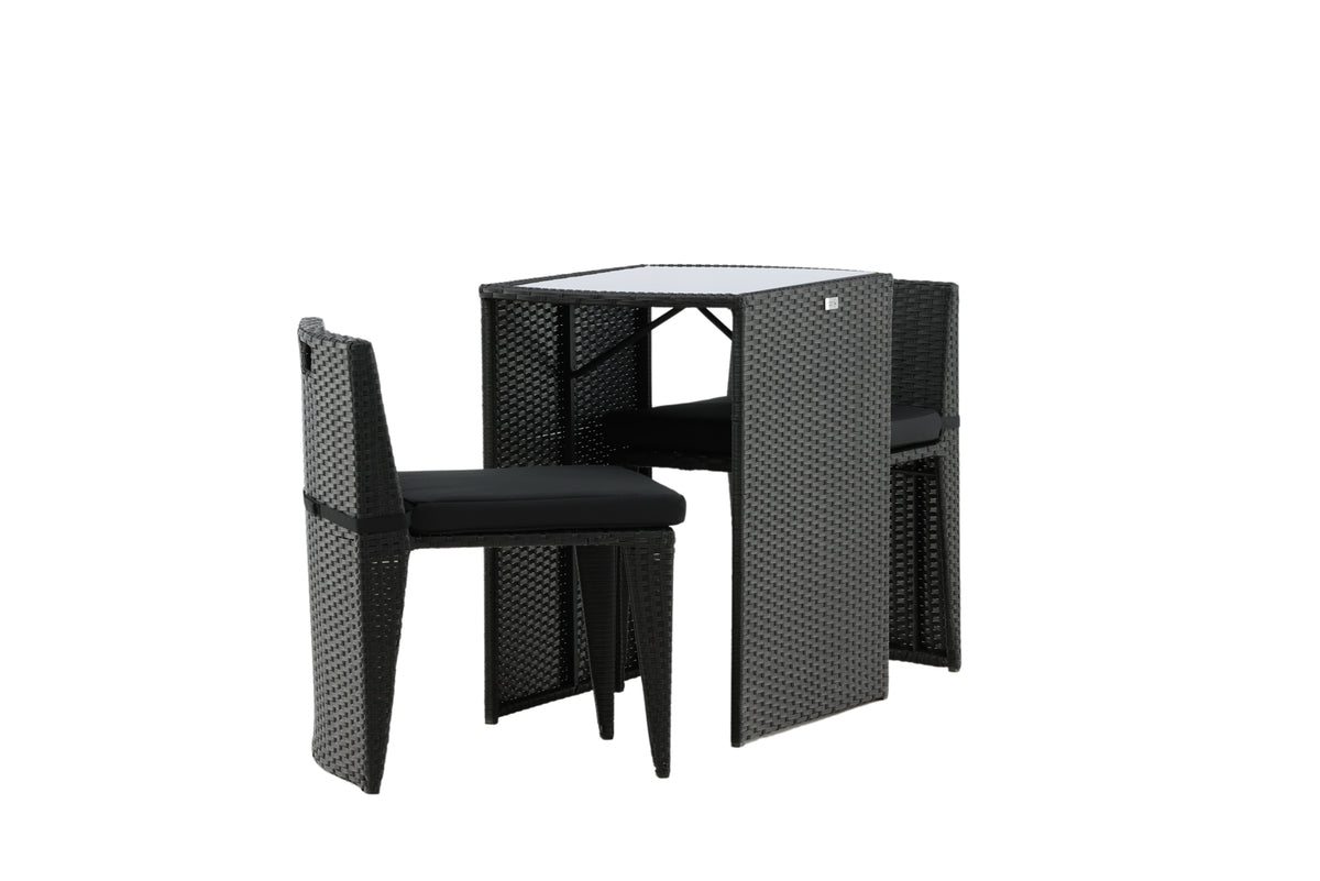 Ensemble balcon Bob - en rotin noir ou gris au choix