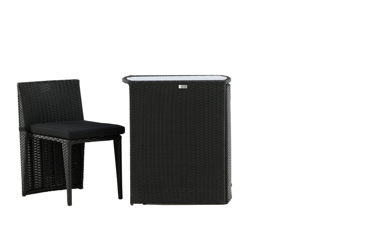 Ensemble balcon Bob - en rotin noir ou gris au choix