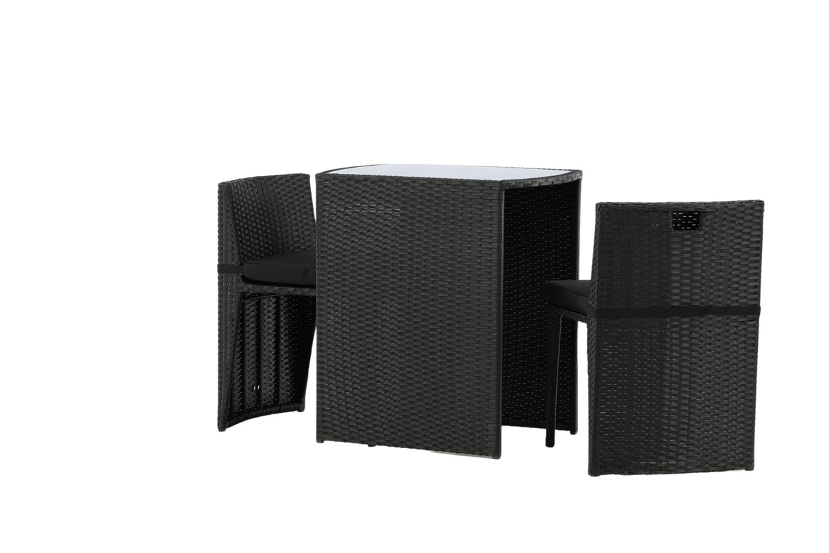 Ensemble balcon Bob - en rotin noir ou gris au choix