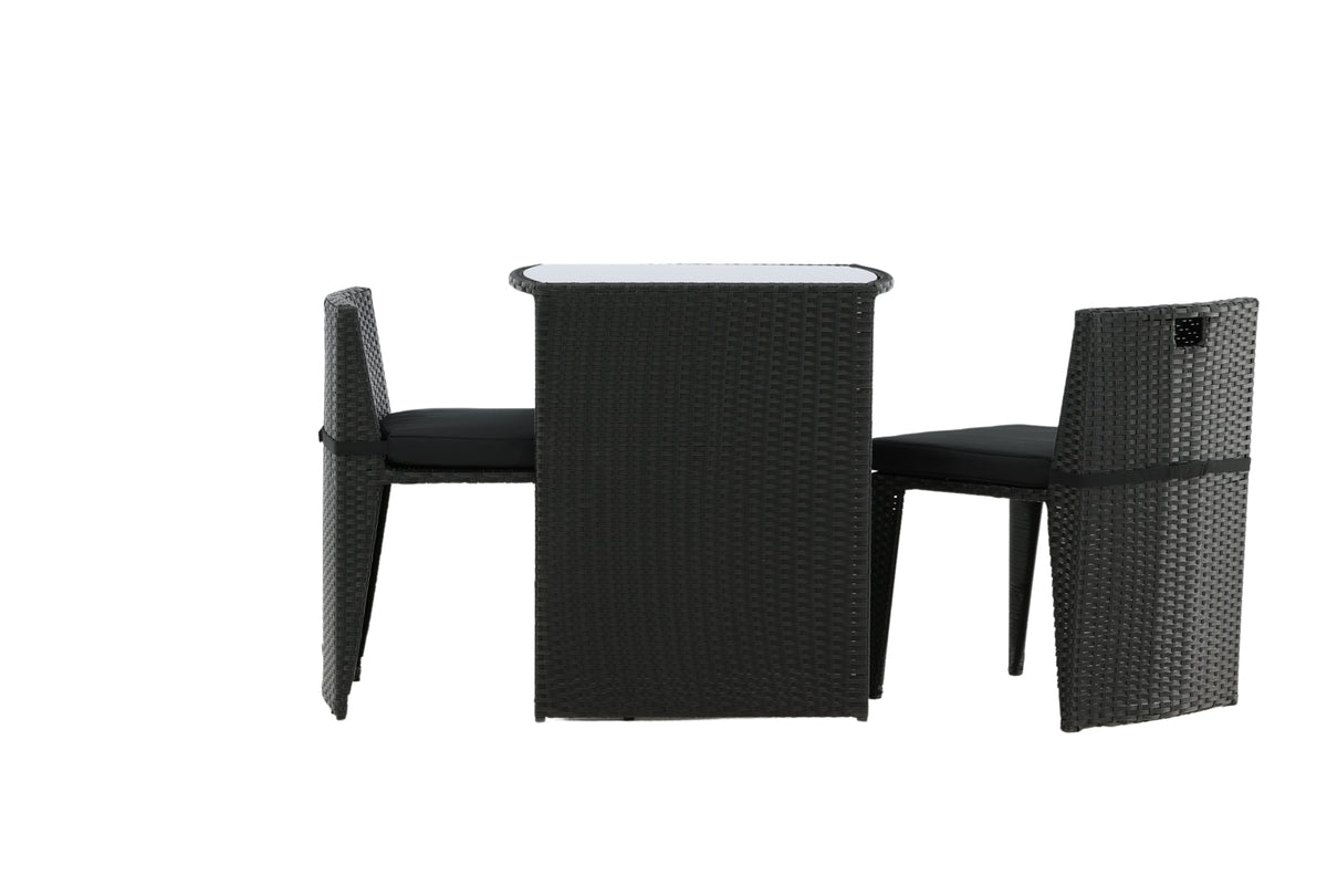 Ensemble balcon Bob - en rotin noir ou gris au choix