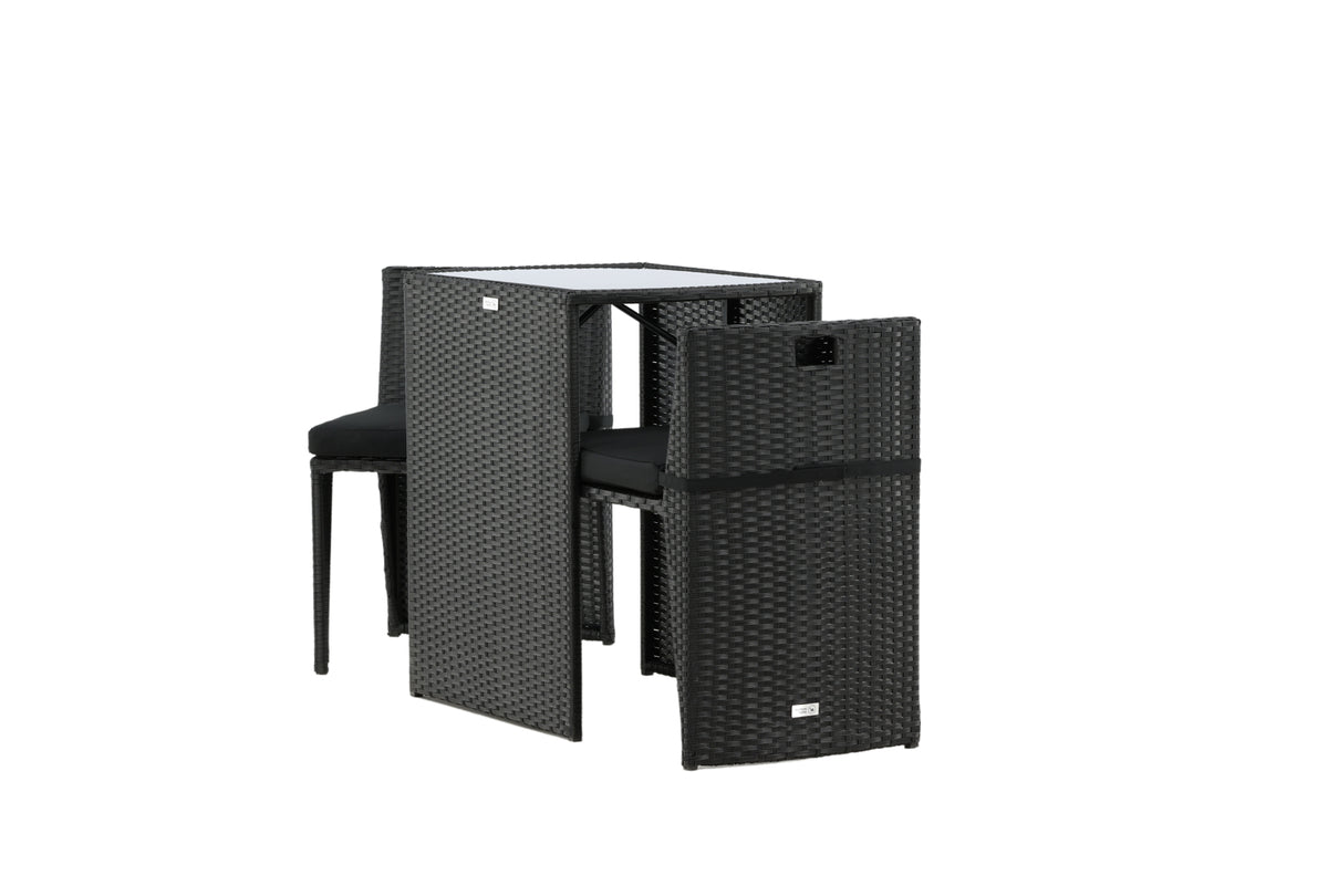 Ensemble balcon Bob - en rotin noir ou gris au choix