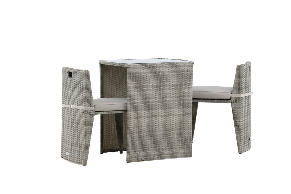 Ensemble balcon Bob - en rotin noir ou gris au choix