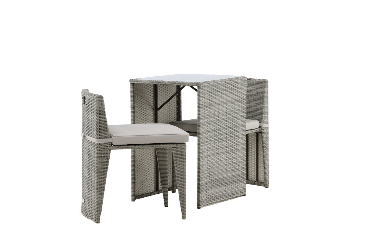 Ensemble balcon Bob - en rotin noir ou gris au choix