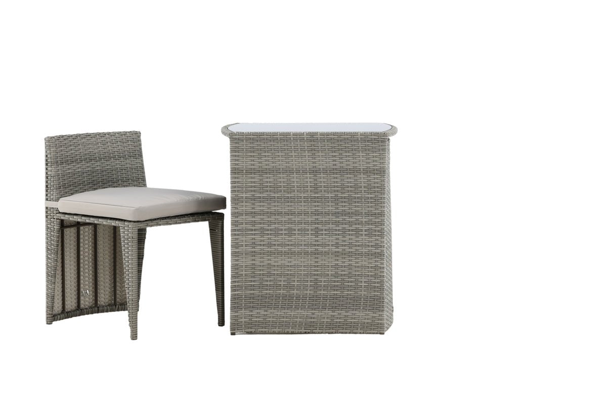 Ensemble balcon Bob - en rotin noir ou gris au choix