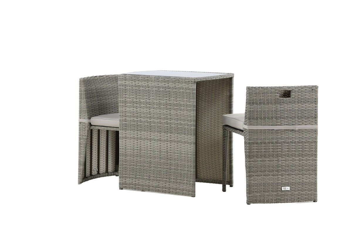 Ensemble balcon Bob - en rotin noir ou gris au choix