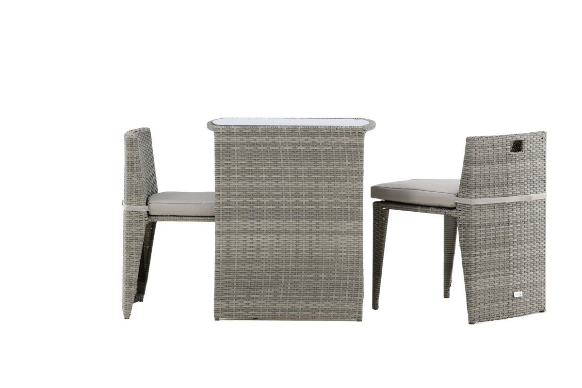 Ensemble balcon Bob - en rotin noir ou gris au choix