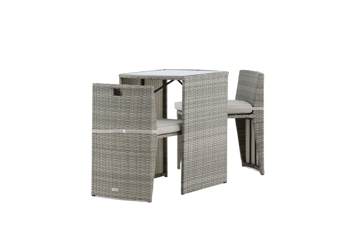 Ensemble balcon Bob - en rotin noir ou gris au choix